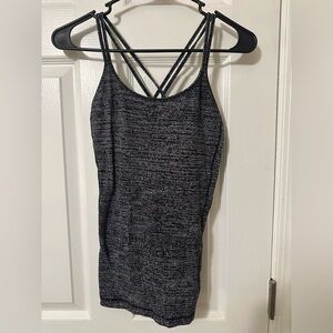 lululemon athletica Heathered Gray Strappy Back Tank Top